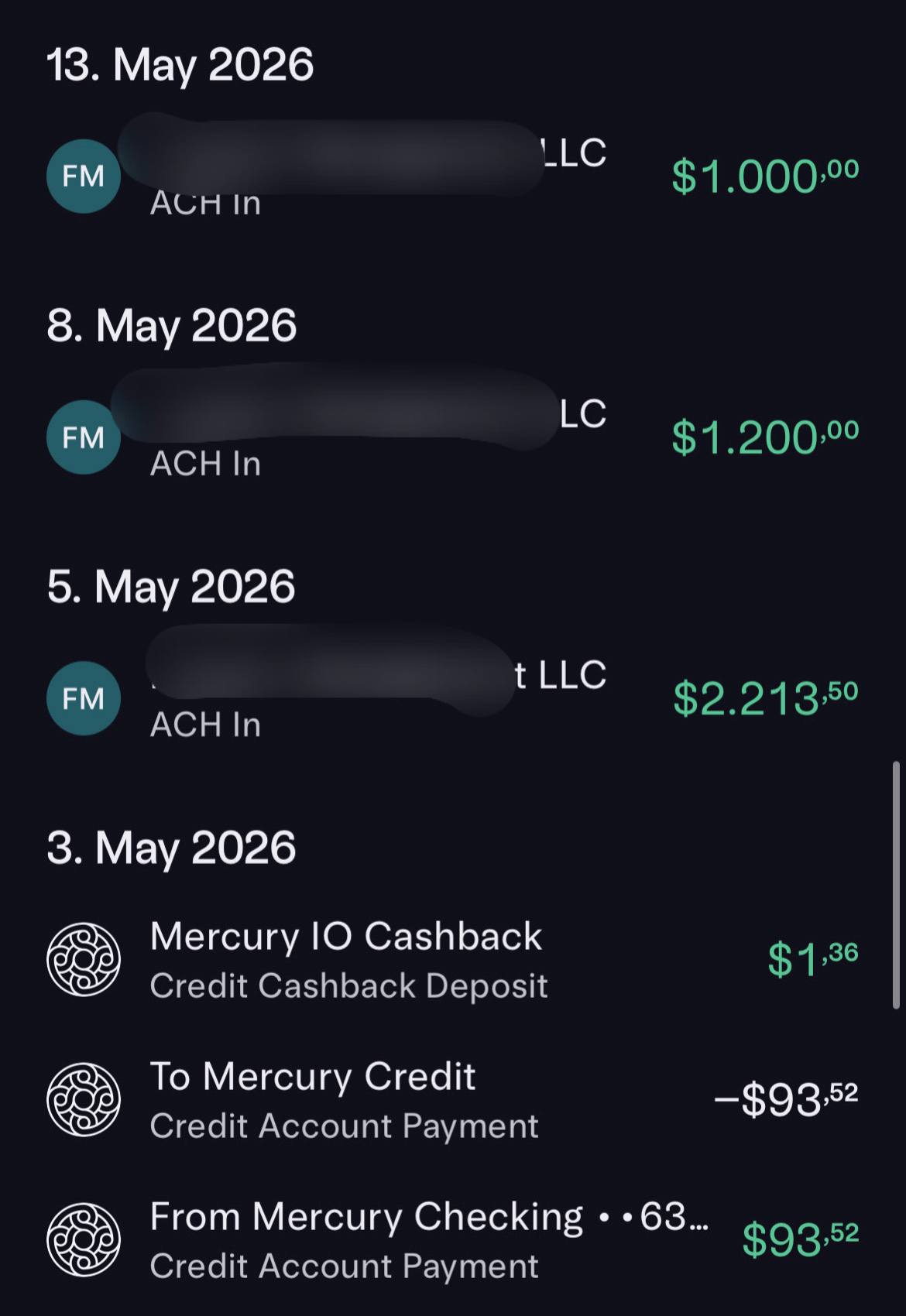 Client payout proof
